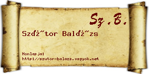 Szútor Balázs névjegykártya