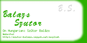 balazs szutor business card