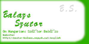 balazs szutor business card